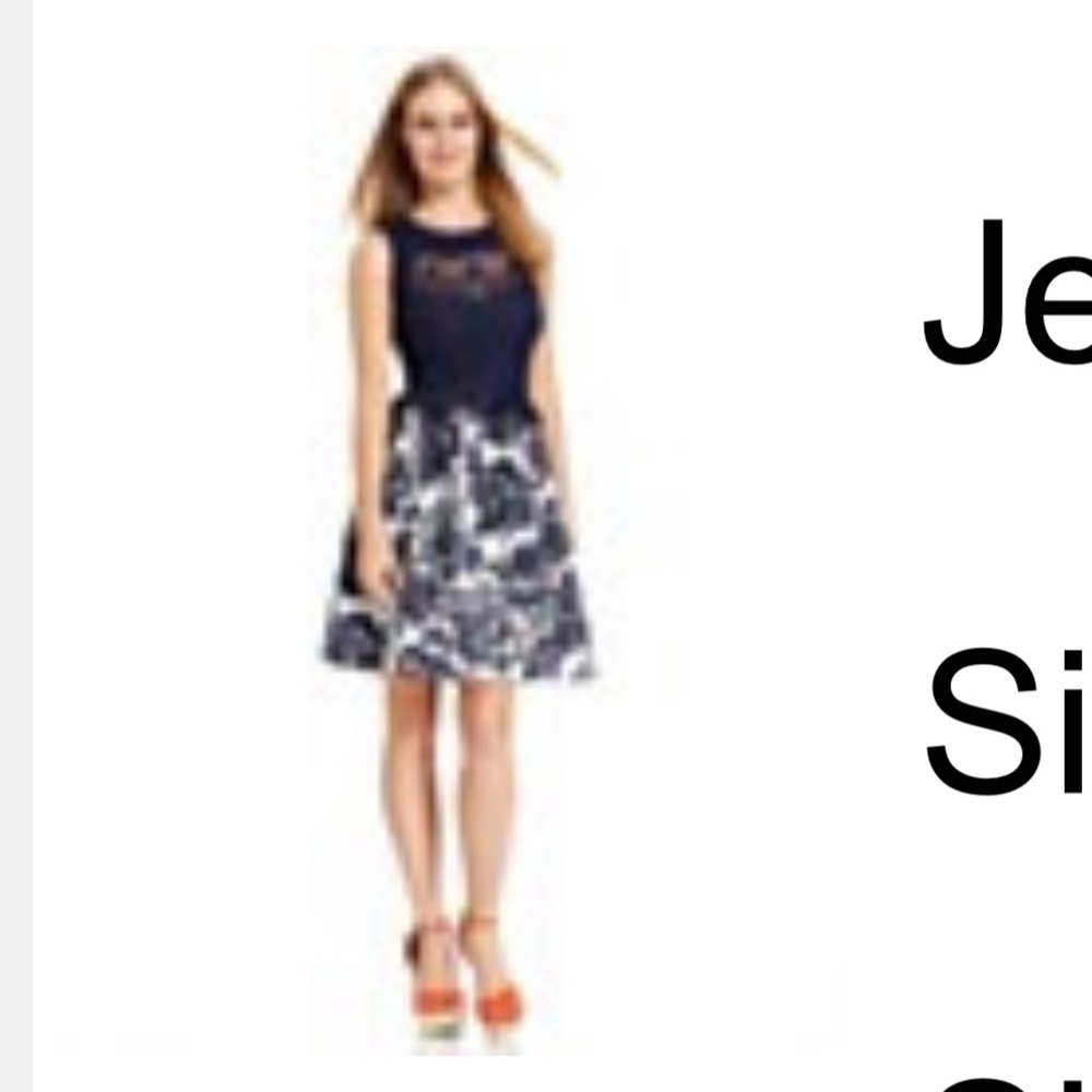 Jessica Simpson Blue/ White lace and floral dress-FINAL DAYS UNTIL CLOSET CLOSES